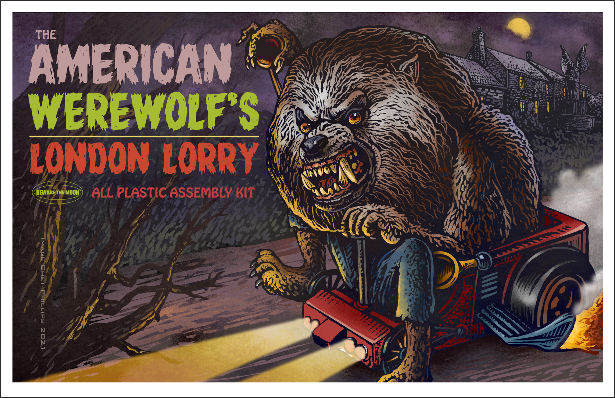 American Werewolf's London Lorry Model Box Art 11 x 17 limited edition print (50)