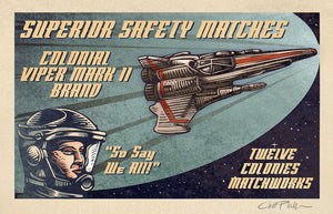 Battlestar Brand 5" x 7" matted Matchbox print