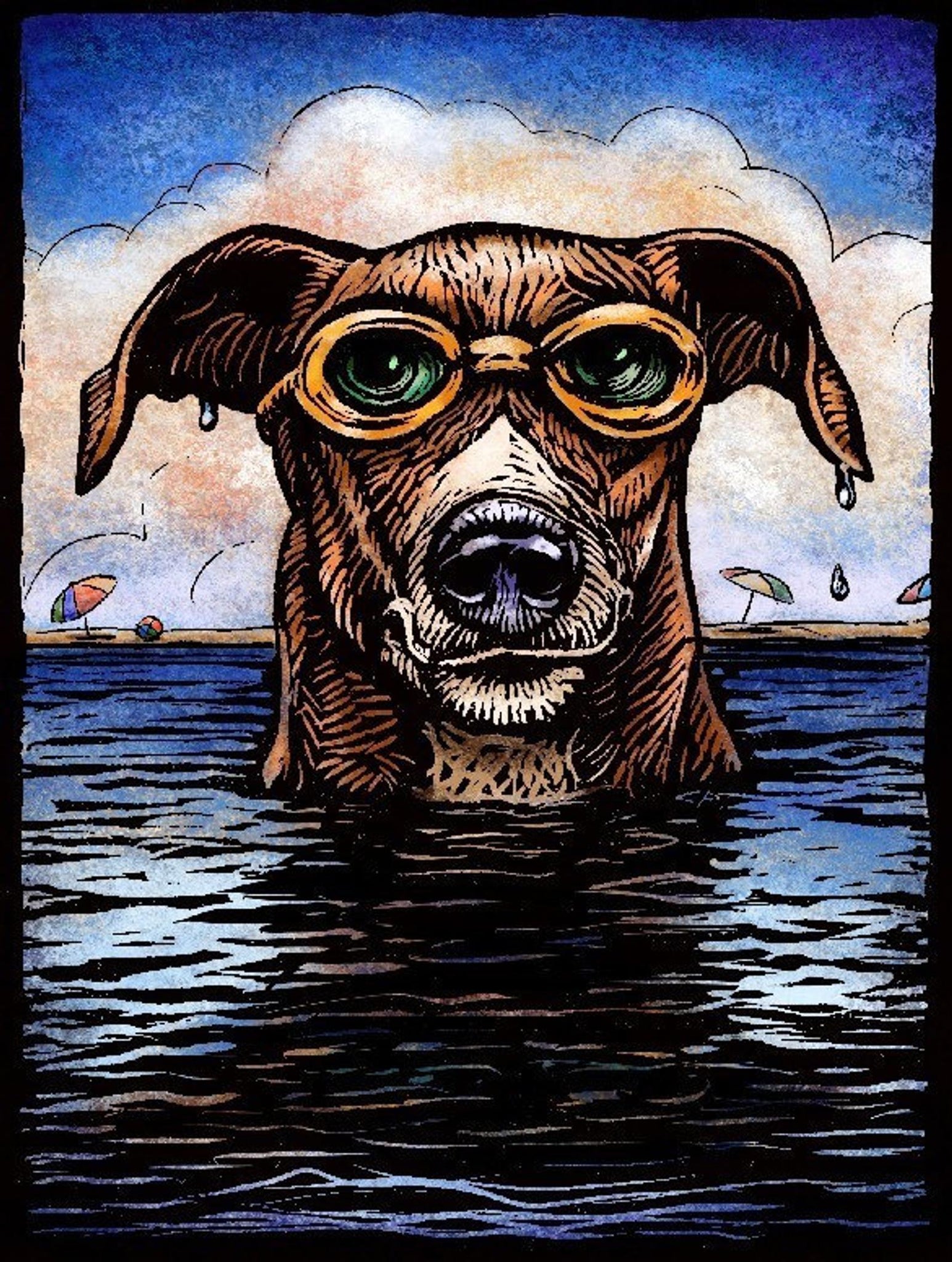 Dog Paddle 8 x 10" print