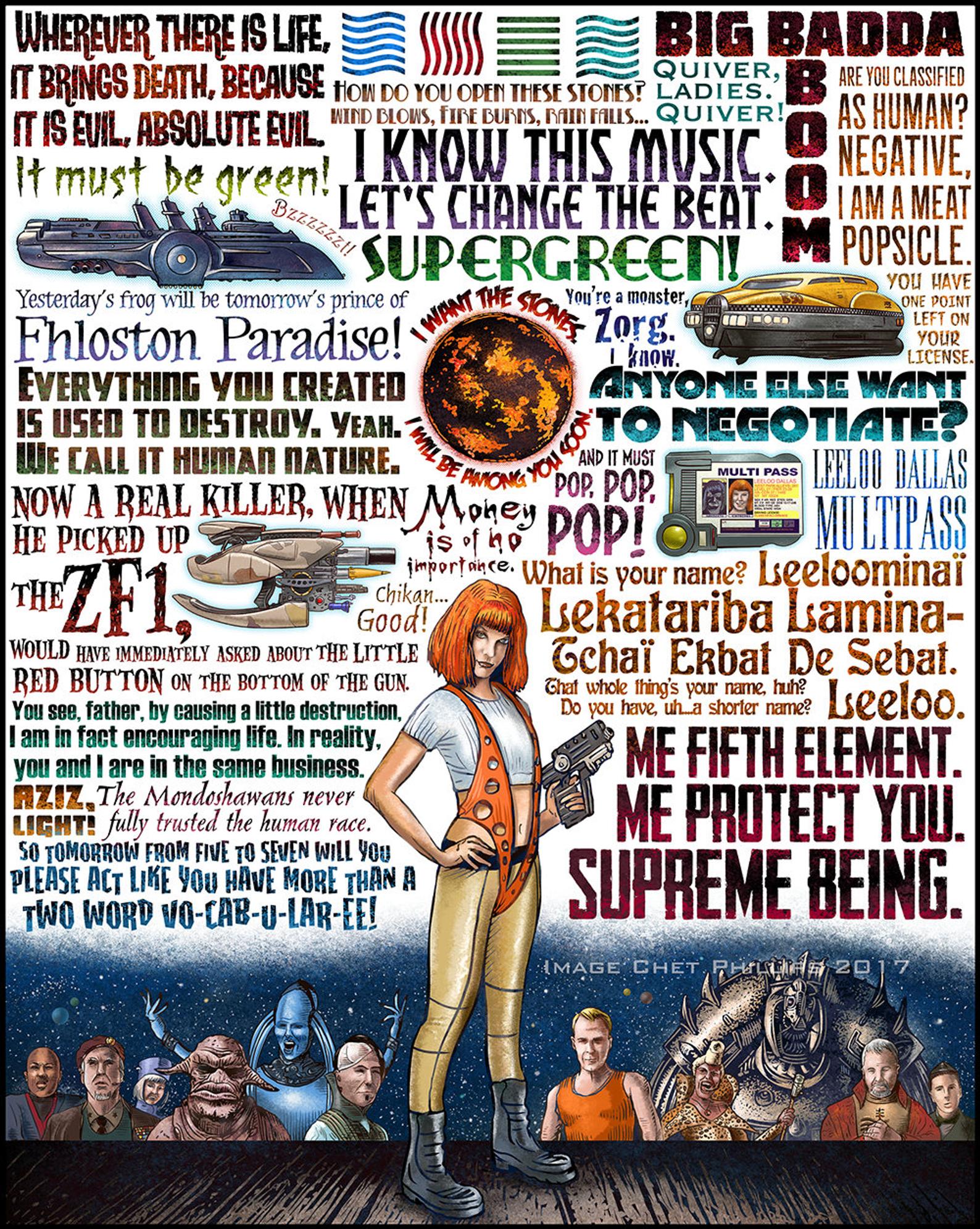 Fifth Element Tribute- 11" x 14" print