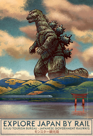 Explore Japan By Rail- Kaiju Tourism Bureau print
