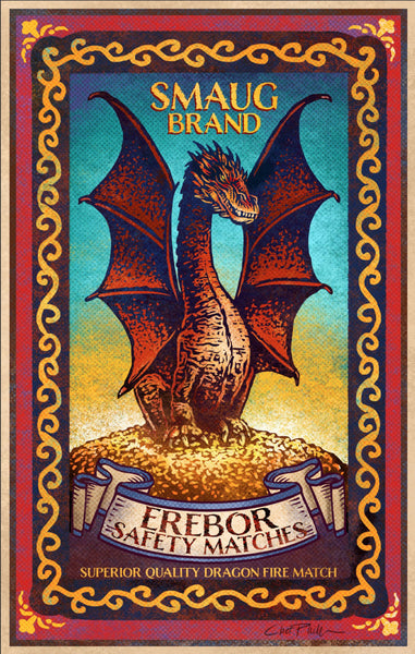 Smaug Brand 5" x 7" matted Matchbox print