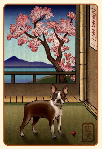 Boston Terrier Japanese Styled Print