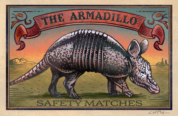 Armadillo Brand 5" x 7" matted Matchbox print