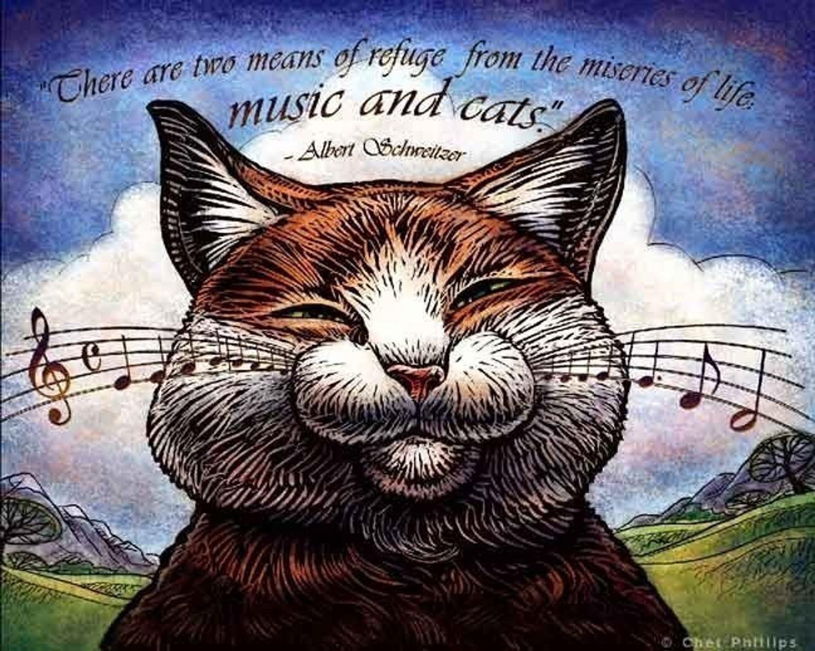 Music Cat 8 x 10" print