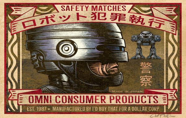 RoboCop Brand 5" x 7" matted Matchbox print