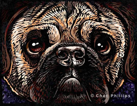 Pug 8 x 10" print