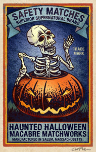 Haunted Halloween Brand 5" x 7" matted Matchbox print