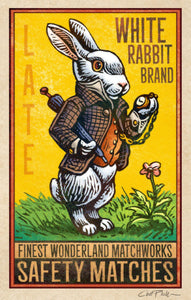 White Rabbit Brand 5" x 7" matted Matchbox print