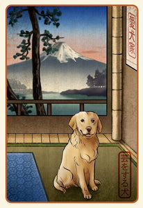 Golden Retriever Japanese Styled Print
