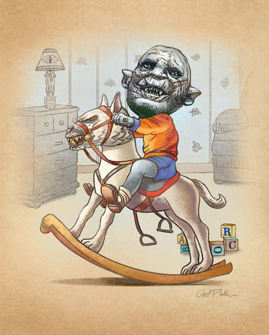 Little Orc Rides Hobby Warg signed 8" x 10" print