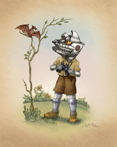 Little Kaiju Bird Watcher signed 8" x 10" print