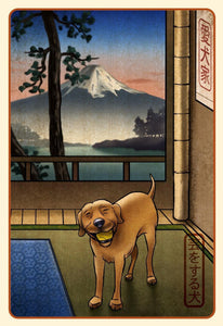 Yellow Labrador Japanese Styled Print
