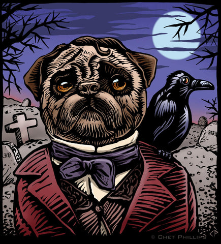 Edgar Allan Pug 8 x 10" print