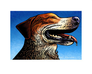 Happy Drool Dog 8 x 10" print