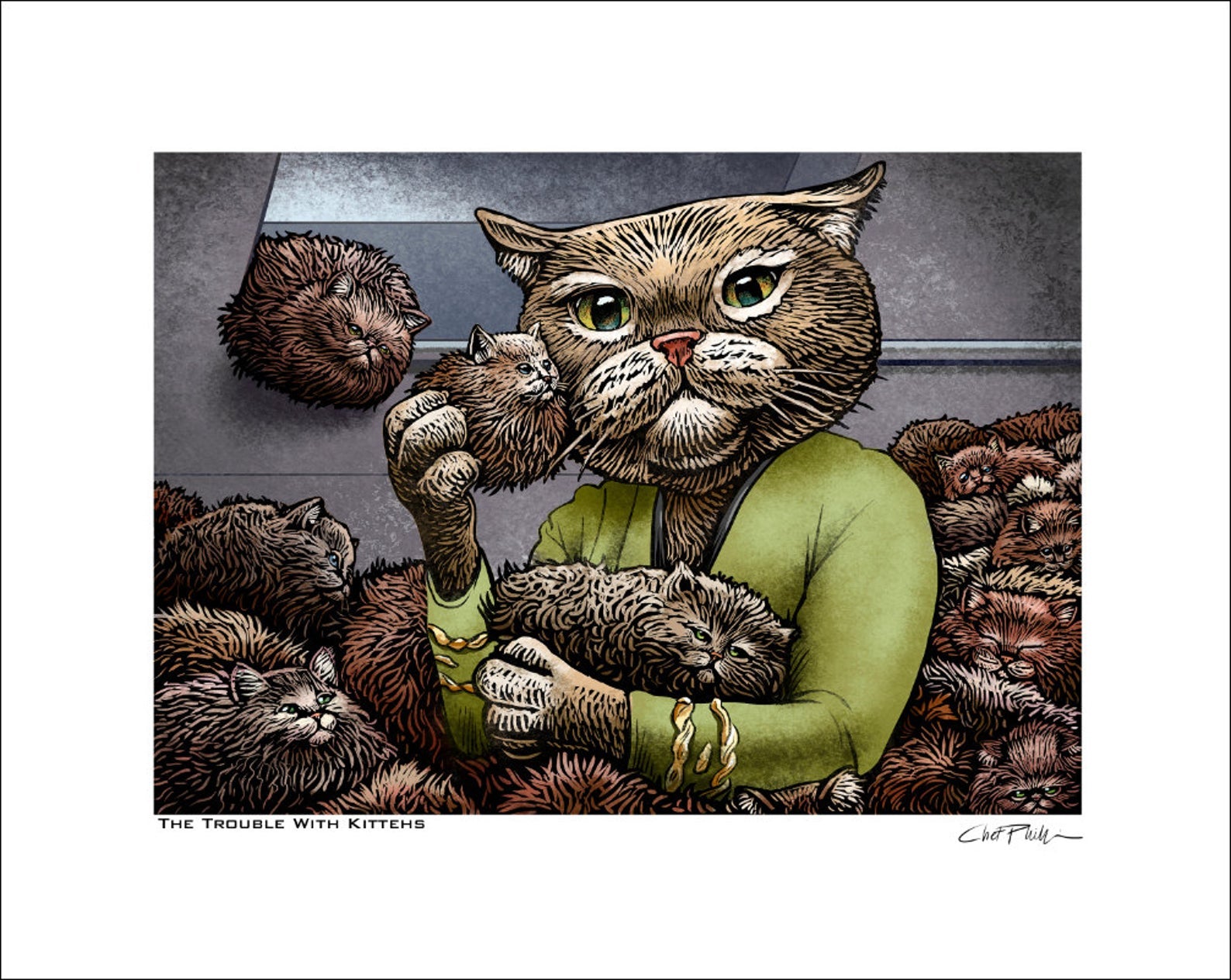 Troubles With Kittehs- 8" x 10" print