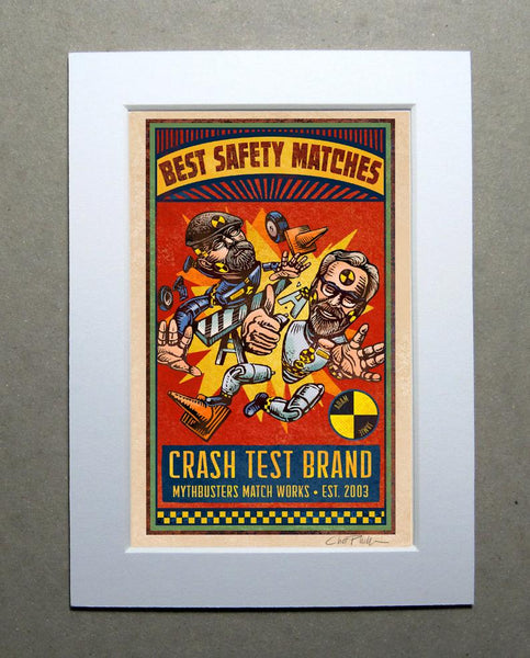 Mythbusters Brand 5" x 7" matted Matchbox print