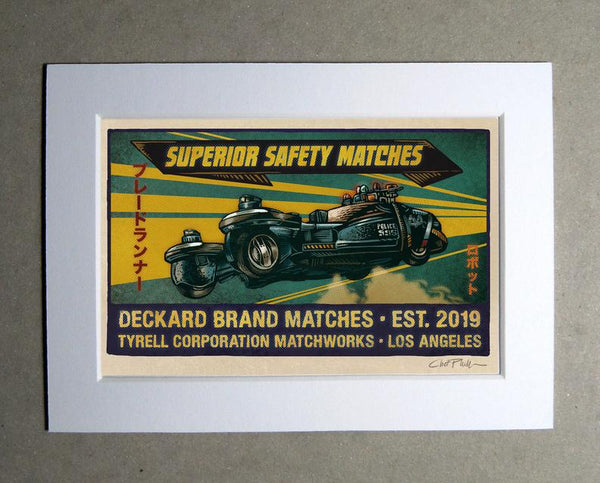 Deckard Brand 5" x 7" matted Matchbox print
