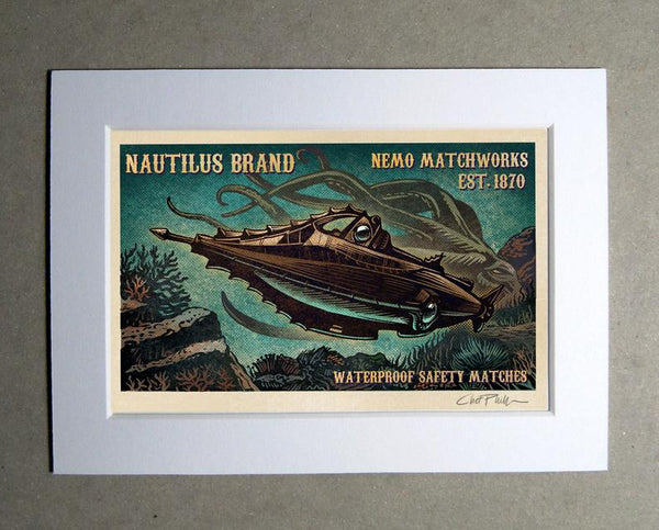 Nautilus Brand 5" x 7" matted Matchbox print
