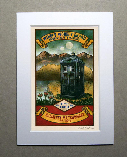 Wibbly Wobbly Brand 5" x 7" matted Matchbox print