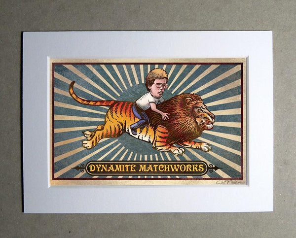 Liger Brand 5" x 7" matted Matchbox print