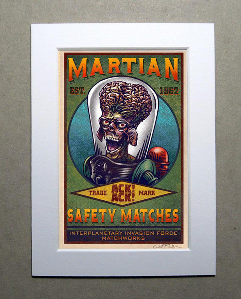 Martian Brand 5" x 7" matted Matchbox print