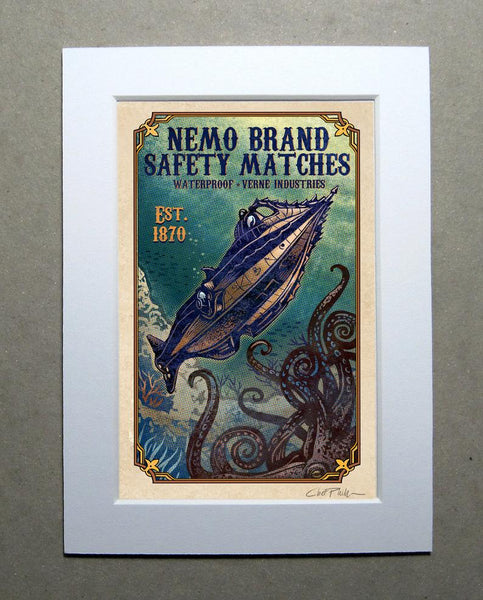 Nemo Brand 5" x 7" matted Matchbox print