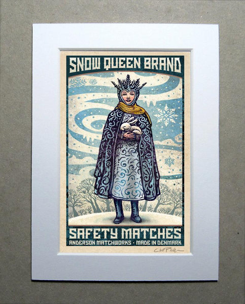 Snow Queen Brand 5" x 7" matted Matchbox print