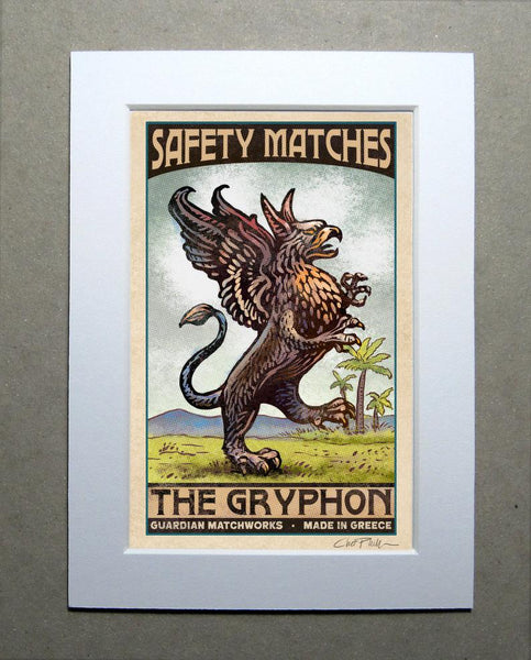 Gryphon Brand 5" x 7" matted Matchbox print
