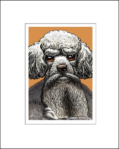 Leo TolsToy Poodle Literary Pet Print