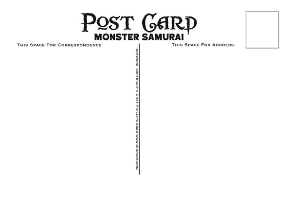 Monster Samurai Postcard Set- 4 postcards