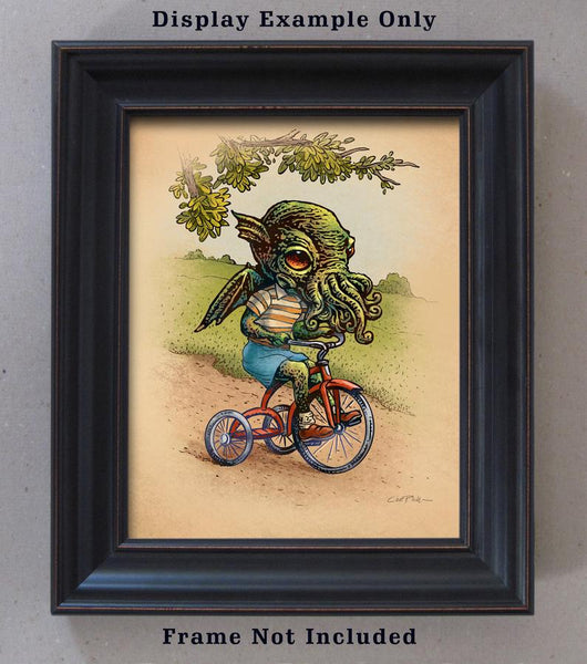 Little Cthuhlu on Tricycle- 8" x 10" print